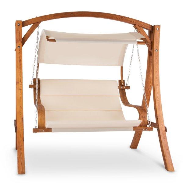 Blumfeldt MAUI, Hintaágy, vörösfenyő, 110 CM, 2 személyes, napellenző,
poliészter