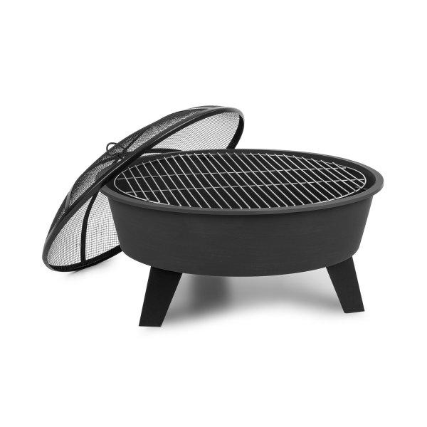 Blumfeldt Nolana, 2 az 1-ben, tűzrakóhely és grill, Ø73cm szikrafogó, Ø64
cm grill, acél, fekete