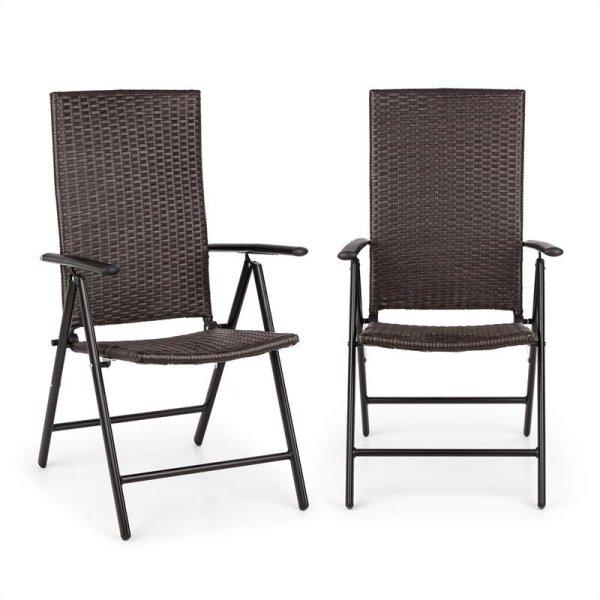 Blumfeldt Estoril, kerti szék, polyrattan, alumínium, 7 fokozat,
összecsukható, barna