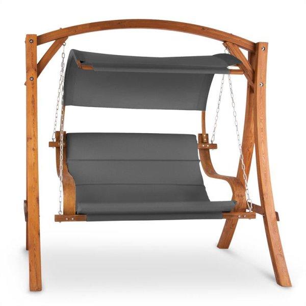Blumfeldt Maui, hollywoodska hintaágy, 110 cm, 2 hely, masszív fa,
poliészter, sötét szürke