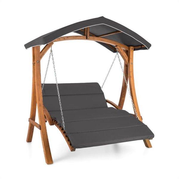 Blumfeldt Aruba, kerti hinta, napellenző, 130 cm, kétszemélyes, masszív fa,
szürke