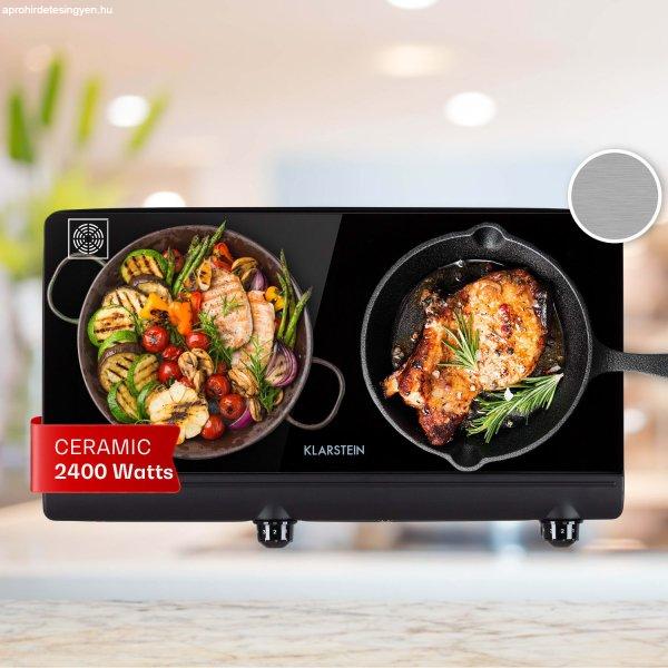 Klarstein Cookbuddy, főzőlap, 2400 W, 2 főzőlap, 5 teljesítményszint,
üvegkerámia
