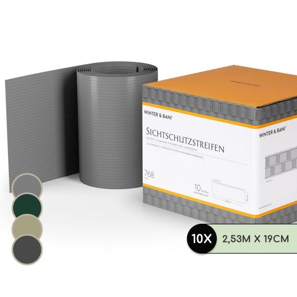 Blumfeldt Árnyékoló szalagok kerítésre, kerítés. PVC kemény műanyag,
2,53 × 0,19 m