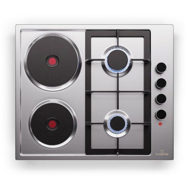 Klarstein MultiChef 4 Hot Plate, villany és gáz főzőlap, 4 főzőzóna, 2
égő, 2 villany főzőlap