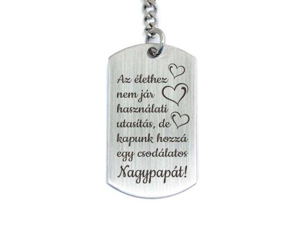 Csodálatos Nagypapát acél medálos kulcstartó