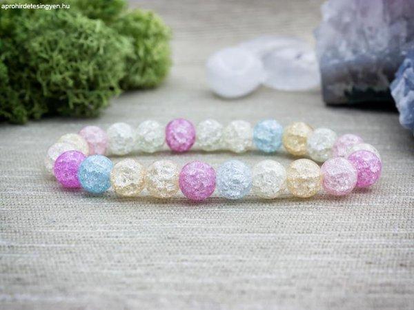 Candy roppantott hegyikristály ásvány karkötő