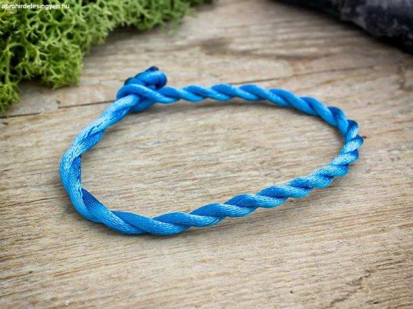 Szabadság kék textil karkötő
