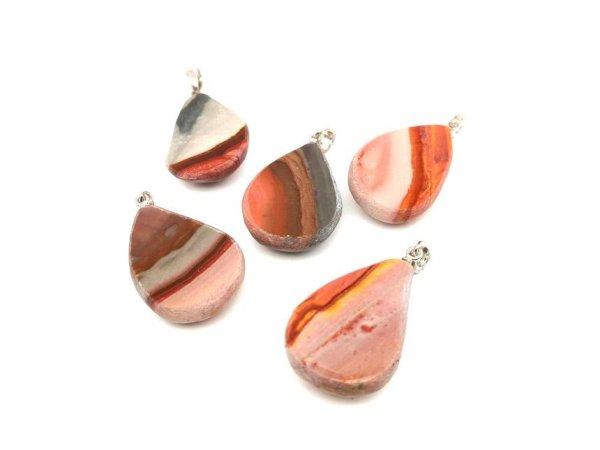 Felezett csepp med Jáspis polikr 2,5x3,5-4cm (MDG)