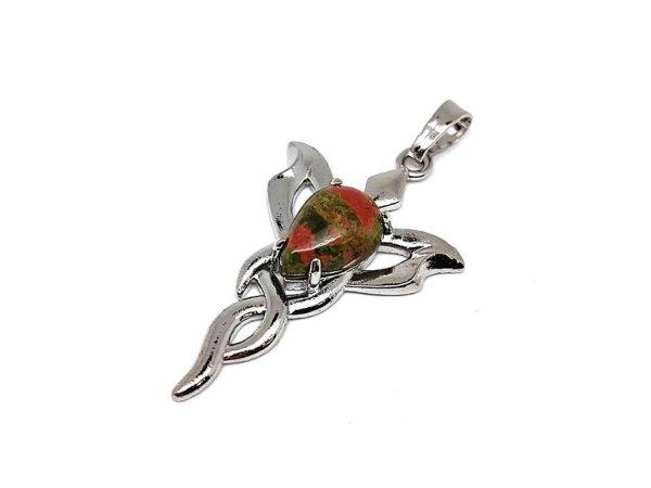 Csepp medál fém trefoil Unakit 2,5x4cm