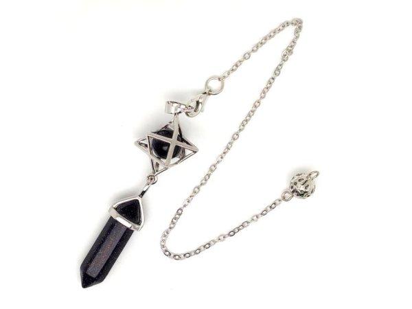 Inga csúcs merkaba Goldstone kék 8x35mm