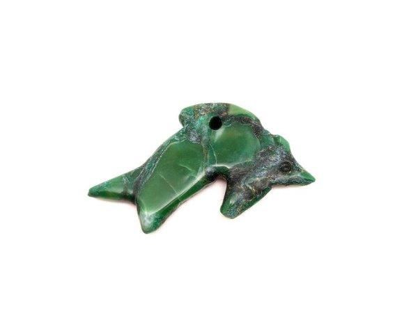 Jáde afrikai átfúrt delfin 45x25mm