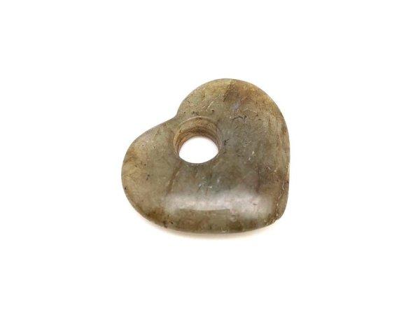 Labradorit fánk szív 30x28mm