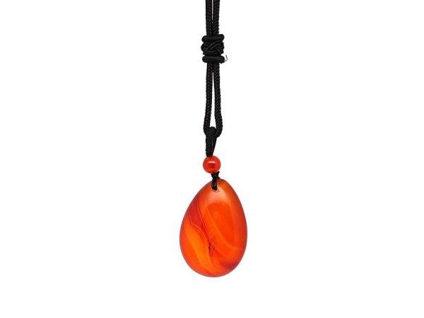 Csepp karneol medál zsinóron 2x3,5cm