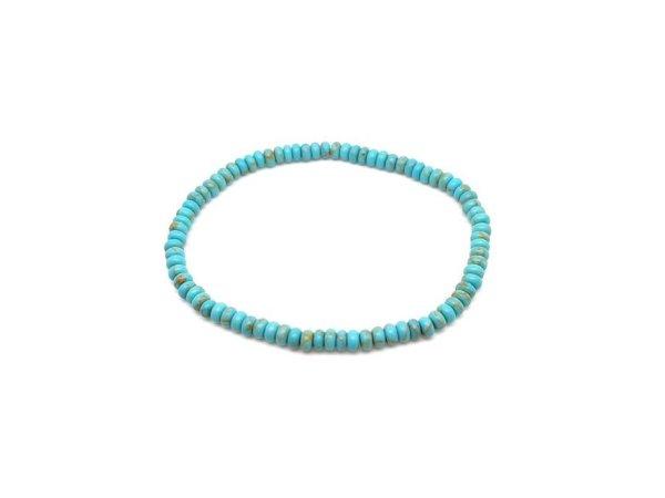 Magnezit szin kék korong karkötő 4x2,5mm