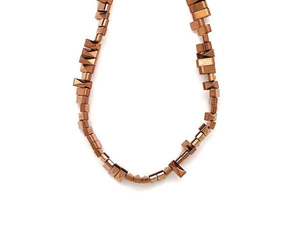 Hematit faz szin bronz tégla duplán fúrt 8x3-4mm