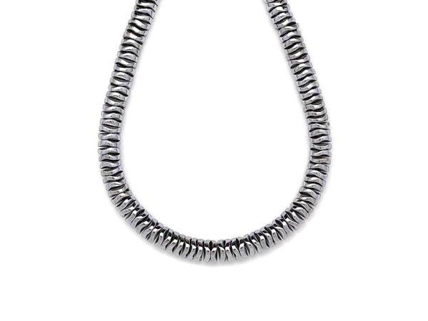Hematit szin ezüst hullám korong 6x1,5mm