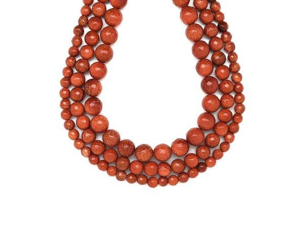 Goldstone vörös fazettált golyó 8mm