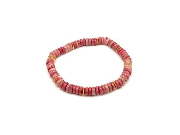Thulit korong karkötő köztessel 6x2mm