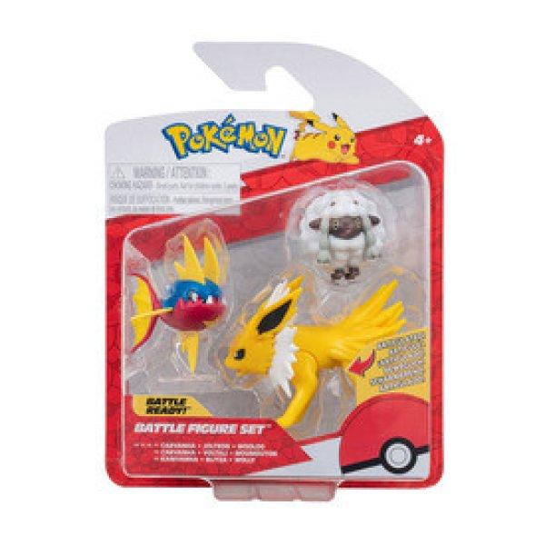 Pokémon 3 db-os figura csomag - Wooloo, Carvanha, Jolteon