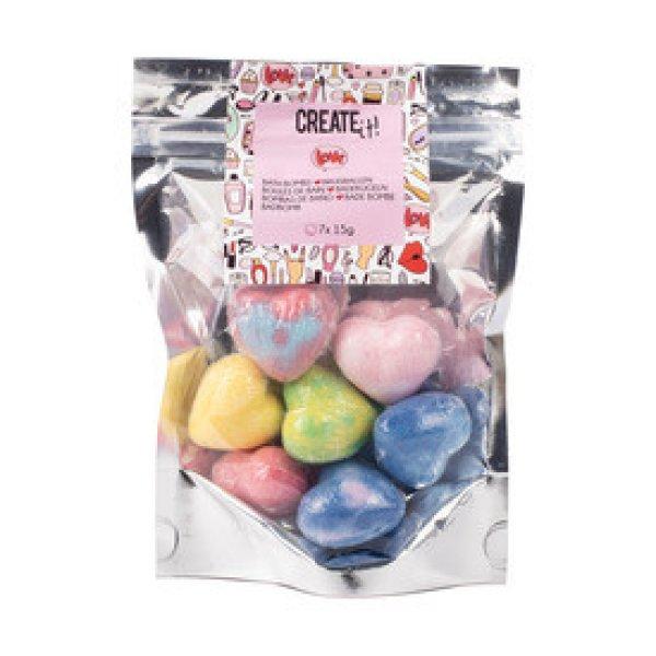 Create it! Szív alakú mini fürdőbomba 7 db /cs