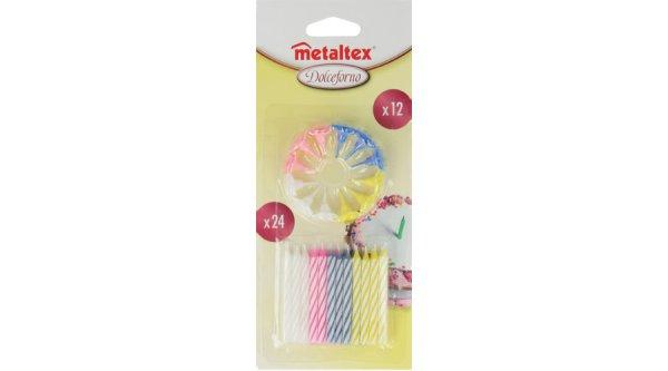 24 db Metaltex tortagyertya tartóval