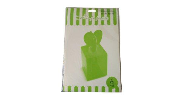 6 db zöld sütis doboz 8*8*10 cm