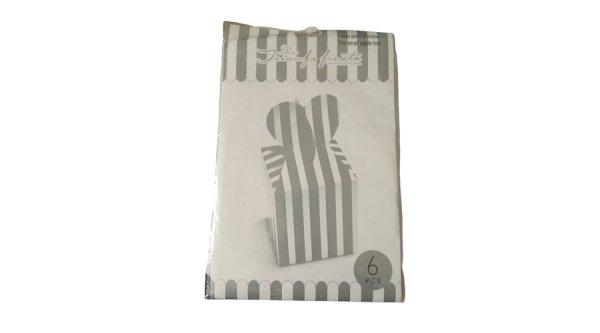 6 db ezüst csíkos sütis doboz 8*8*10 cm