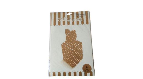 6 db arany pöttyös sütis doboz 8*8*10 cm