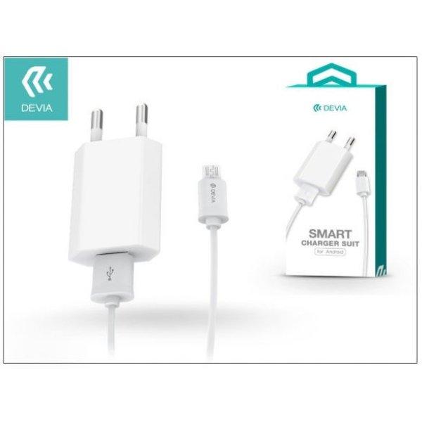 DEVIA Smart USB hálózati töltő adapter + micro USB adatkábel 1 m-es
vezetékkel - 5V/1A