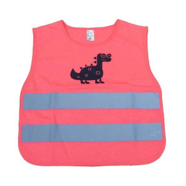 Láthatósági mellény gyerekeknek Dinoszaurusz rózsaszín