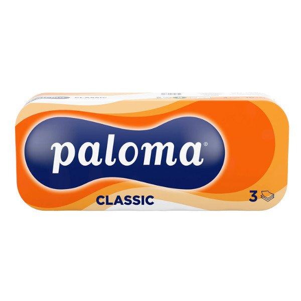 Toalettpapír, WC papír, 10 tekercs, 3 réteg, 105 lap, Paloma Classic - KARTON