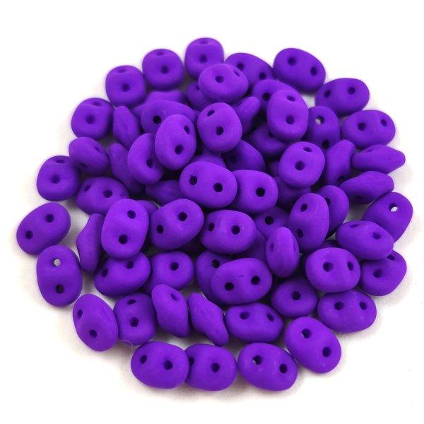 Superduo cseh préselt kétlyukú gyöngy - 2.5x5mm - Matt Silk Satin Violet