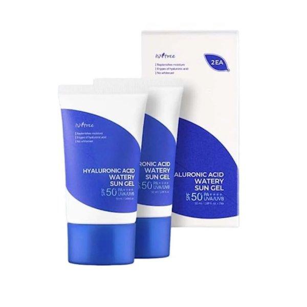 Isntree Zselés fényvédő krém szett készlet Hyaluronic Acid (Watery Sun
Gel) 2 x 50 ml
