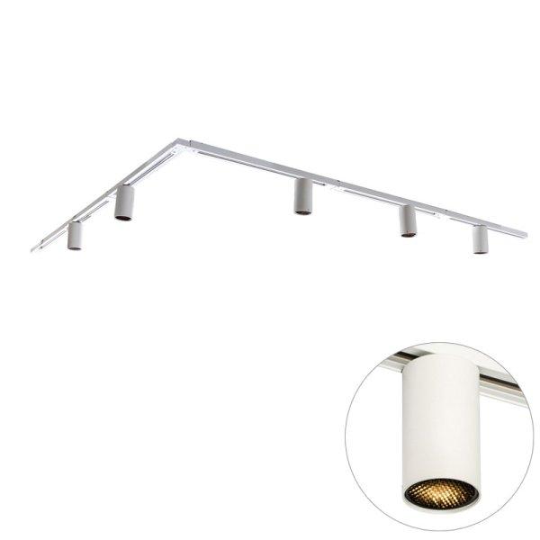 Modern sínrendszer 5 fehér spotlámpával, 1 fázisú GU10 50 mm - Iconic Ruby