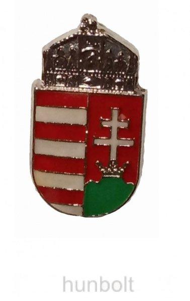 Magyar címeres (18 mm) jelvény ezüst színű