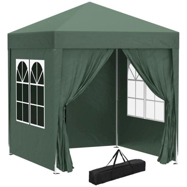 Pop-up  pavilon összecsukható sátor hordozótáskával 2x2 m 4db oldalfallal
zöld