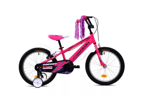 Capriolo Rocket 18" hátra tekerhető gyerek kerékpár Pink
