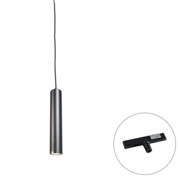 Design függőlámpa fekete, sínadapterrel, 1 fázisú - Slimline Tuba Small