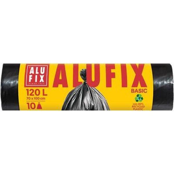 Szemeteszsák, 120 l, 10 db, 70x100 cm, 17 µ, ALUFIX "Economy",
fekete