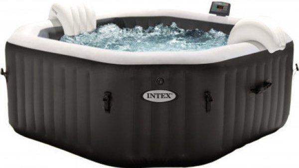 INTEX PureSPA Onyx Black Octagon jacuzzi, sóbontó készülékkel, 6
személyes, D218 x 71 cm, fekete / fehér (28462)