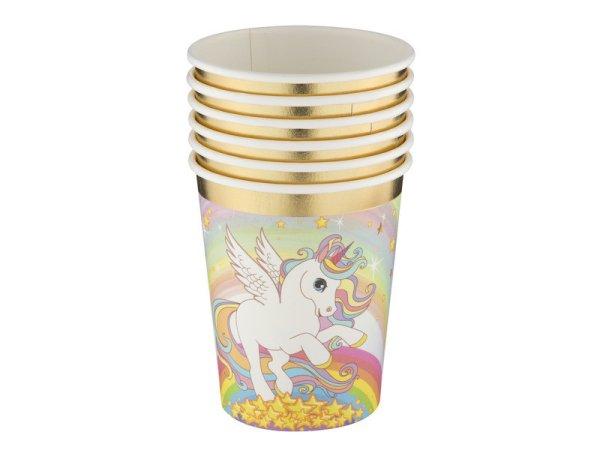 Unikornis papírpohár, 250 ml, 6 db
