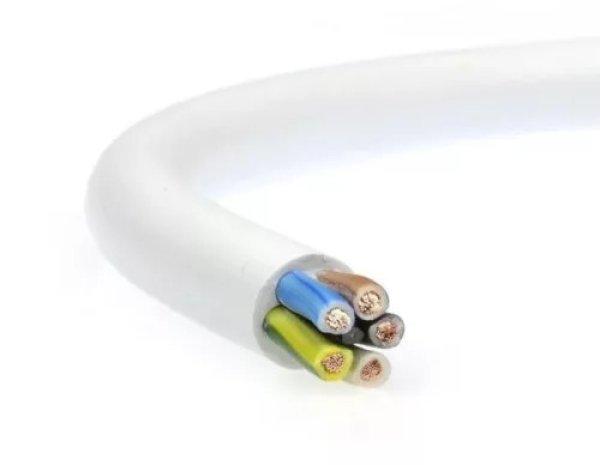 MT H05VV-F 5x1 mm2, 100 fm kiszerelés, fehér sodrott réz PVC szigetelésű
300/500V kábel