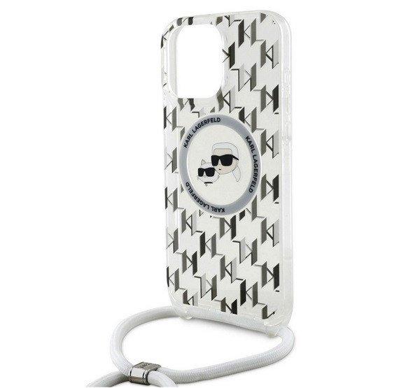 KARL LAGERFELD IML MONOGRAM CROSSBODY K&CH HEADS MAGSAFE szilikon telefonvédő
(ütésállóság, MagSafe, nyakpánt) ÁTLÁTSZÓ Apple iPhone 16 Pro Max