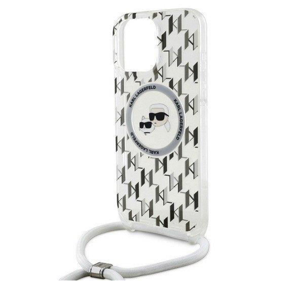 KARL LAGERFELD IML MONOGRAM CROSSBODY K&CH HEADS MAGSAFE szilikon telefonvédő
(ütésállóság, MagSafe, nyakpánt) ÁTLÁTSZÓ Apple iPhone 16 Pro