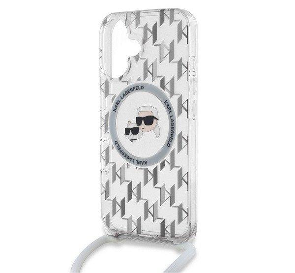 KARL LAGERFELD IML MONOGRAM CROSSBODY K&CH HEADS MAGSAFE szilikon telefonvédő
(ütésállóság, MagSafe, nyakpánt) ÁTLÁTSZÓ Apple iPhone 16