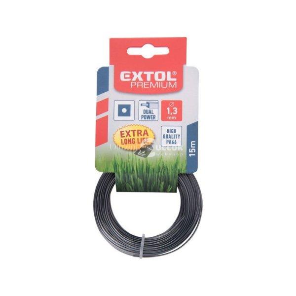 EXTOL PREMIUM damil szegélynyíró géphez 2,0 mm, négyszög keresztmetszetű,
fekete közép/dual power, 15m