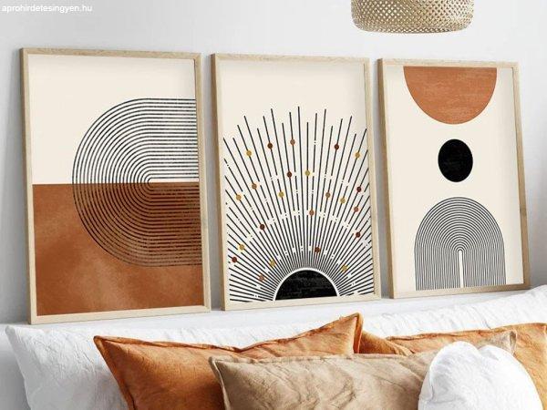 Falikép szett, 3 db, formák, szürke - barna - bézs, 50x70 cm - JAPANDI -
Butopêa
