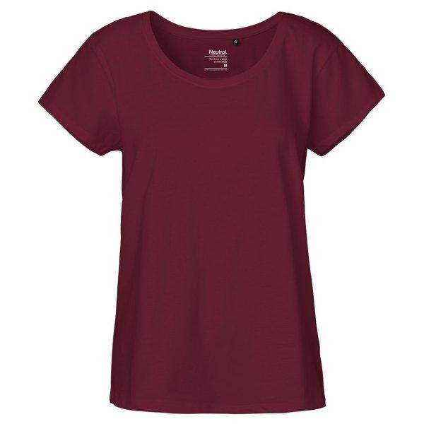 Neutral Női póló Loose Fit organikus Fairtrade biopamutból - Bordeaux | M