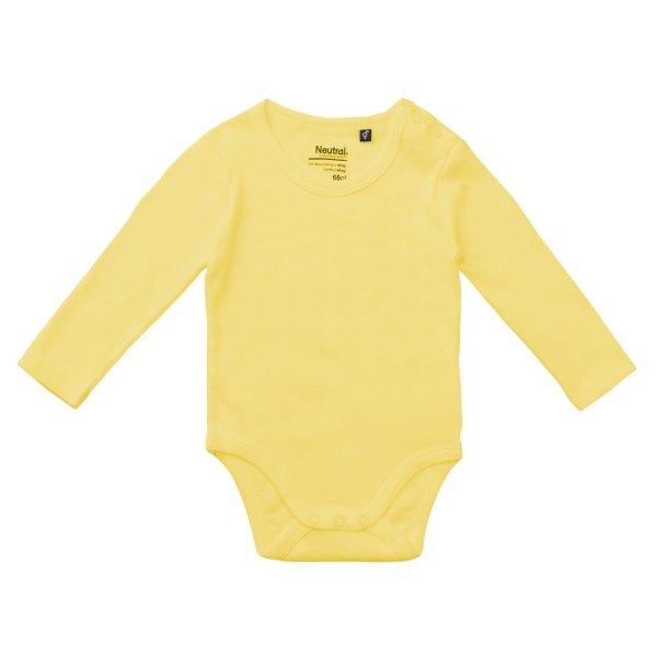 Neutral Hosszú ujjú baba body organikus Fairtrade biopamutból - Dusty yellow
| 68