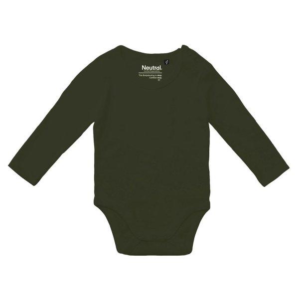 Neutral Hosszú ujjú baba body organikus Fairtrade biopamutból - Military | 68